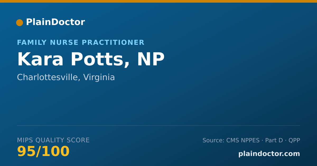 Shareable card for Kara Potts, NP - Family Nurse Practitioner, Charlottesville, VA