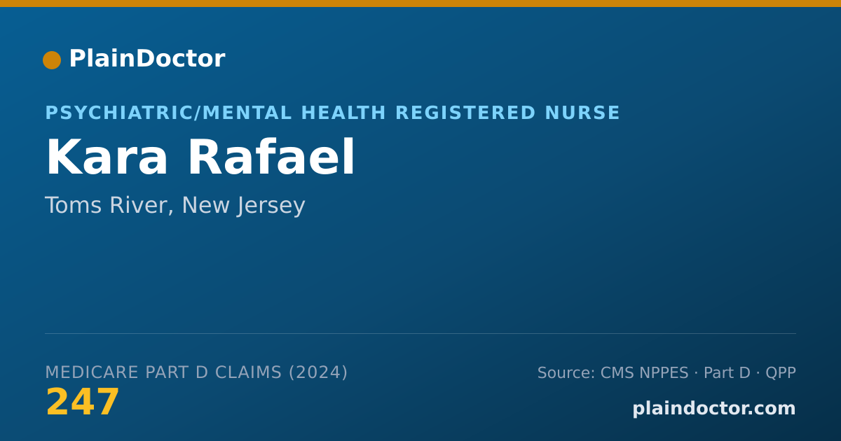 Shareable card for Kara Rafael - Psychiatric/Mental Health Registered Nurse, Toms River, NJ