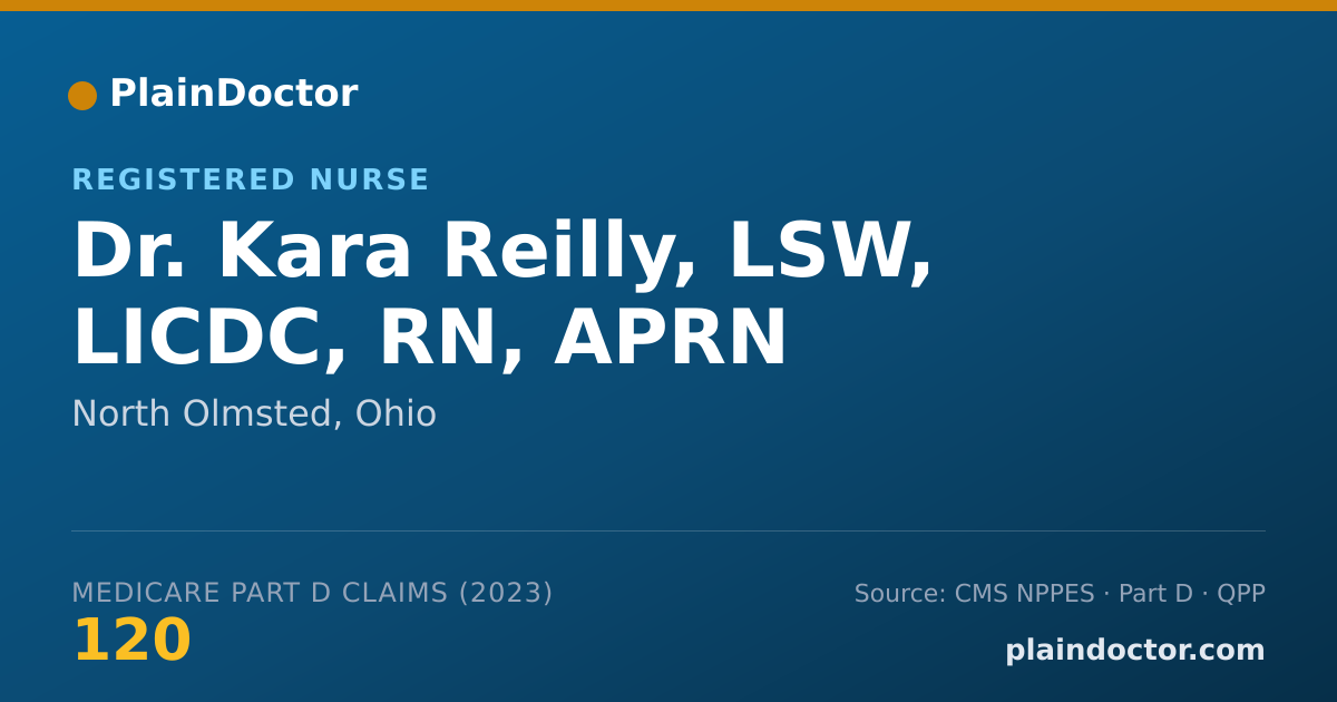Shareable card for Kara Reilly, LSW, LICDC, RN, APRN - Registered Nurse, North Olmsted, OH