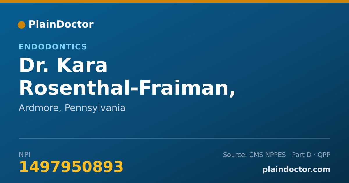 Shareable card for Kara Rosenthal-Fraiman, D.M.D. - Endodontics, Ardmore, PA