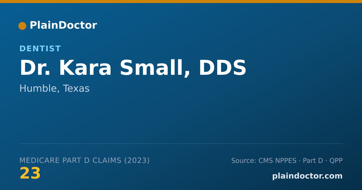 Shareable card for Kara Small, DDS - Dentist, Humble, TX