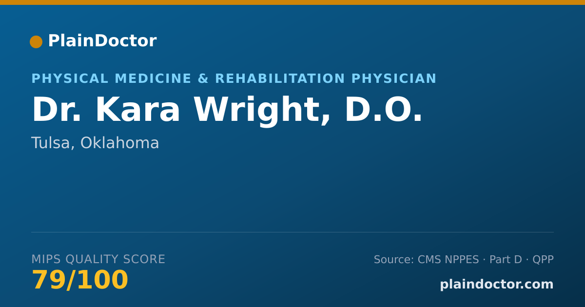 Shareable card for Kara Wright, D.O. - Physical Medicine & Rehabilitation Physician, Tulsa, OK