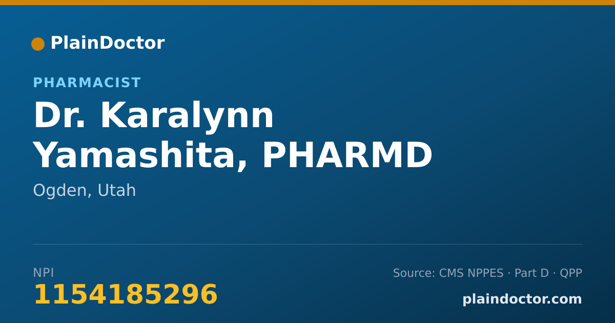 Shareable card for Karalynn Yamashita, PHARMD - Pharmacist, Ogden, UT
