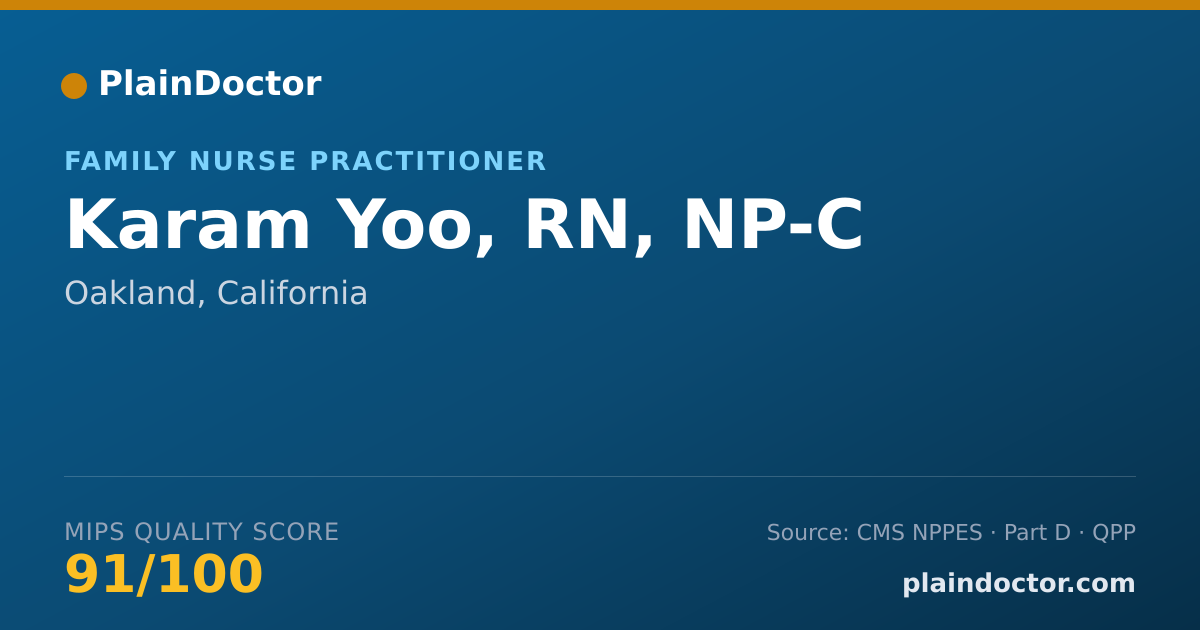 Shareable card for Karam Yoo, RN, NP-C - Family Nurse Practitioner, Oakland, CA