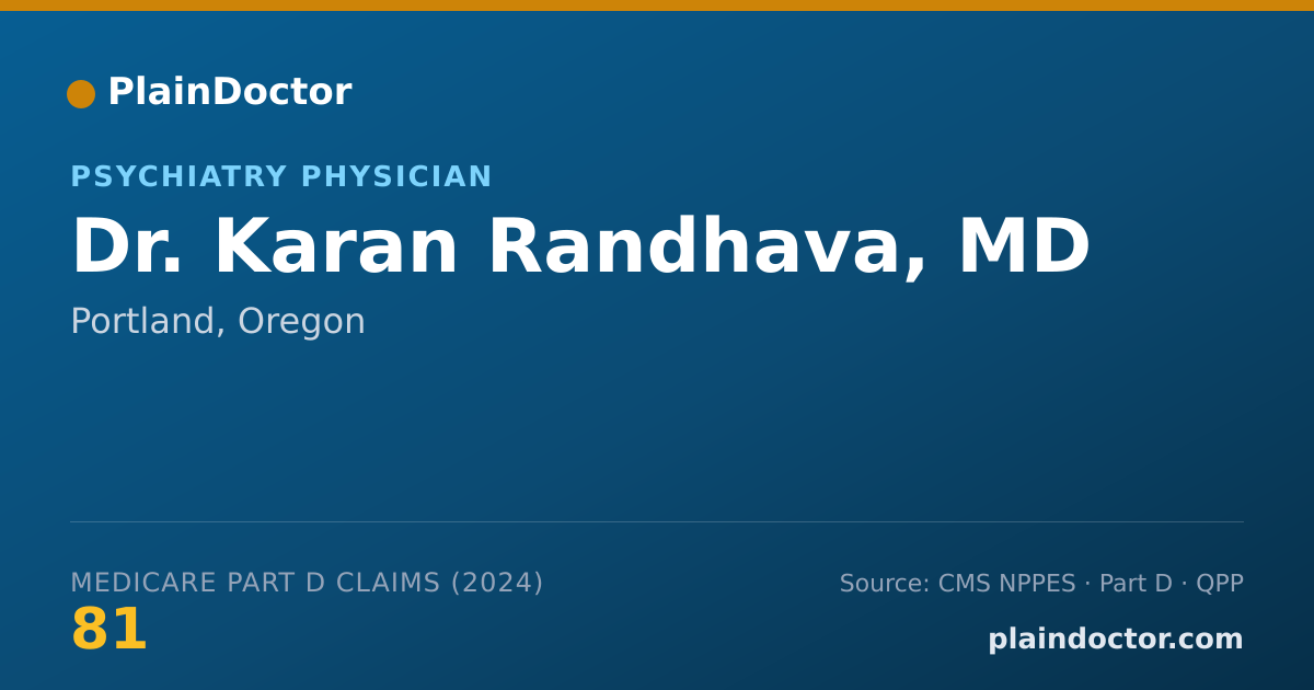 Shareable card for Karan Randhava, MD - Child & Adolescent Psychiatry Physician, Portland, OR