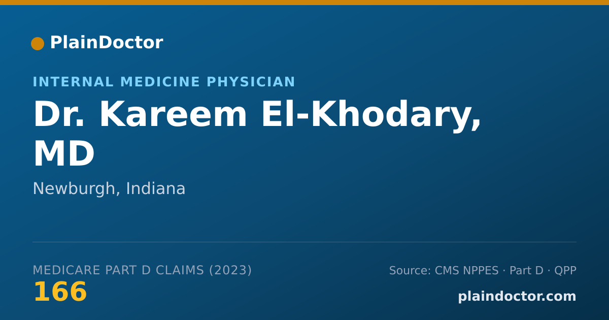 Shareable card for Kareem El-Khodary, MD - Internal Medicine Physician, Newburgh, IN