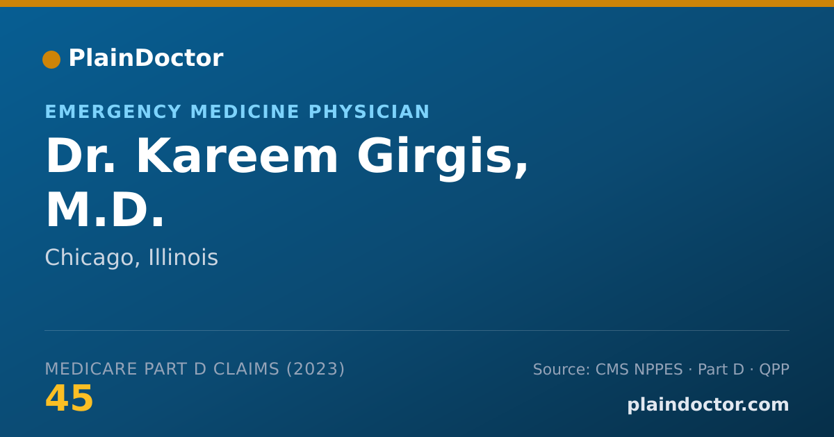 Shareable card for Kareem Girgis, M.D. - Emergency Medicine Physician, Chicago, IL