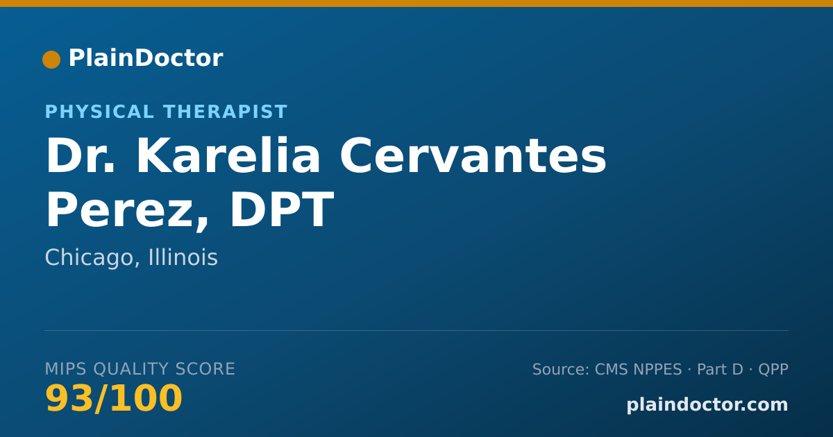 Shareable card for Karelia Cervantes Perez, DPT - Physical Therapist, Chicago, IL