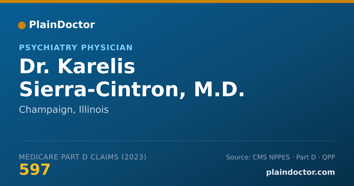 Shareable card for Karelis Sierra-Cintron, M.D. - Psychiatry Physician, Champaign, IL