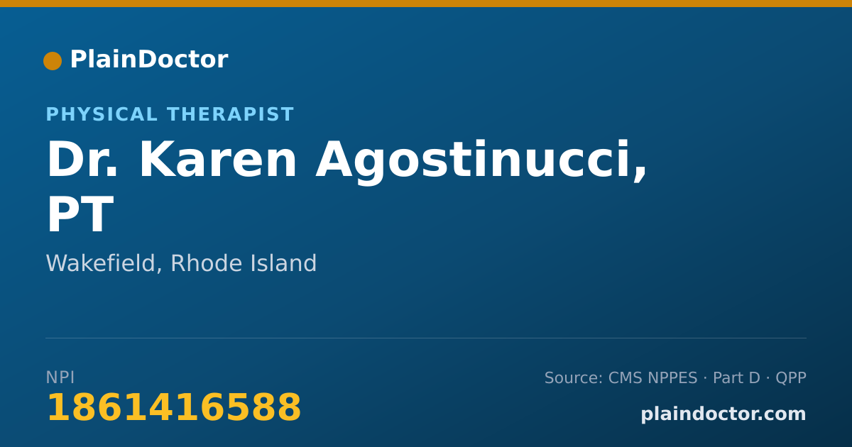 Shareable card for Karen Agostinucci, PT - Physical Therapist, Wakefield, RI
