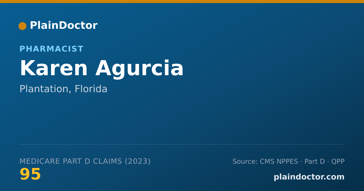 Shareable card for Karen Agurcia - Pharmacist, Plantation, FL