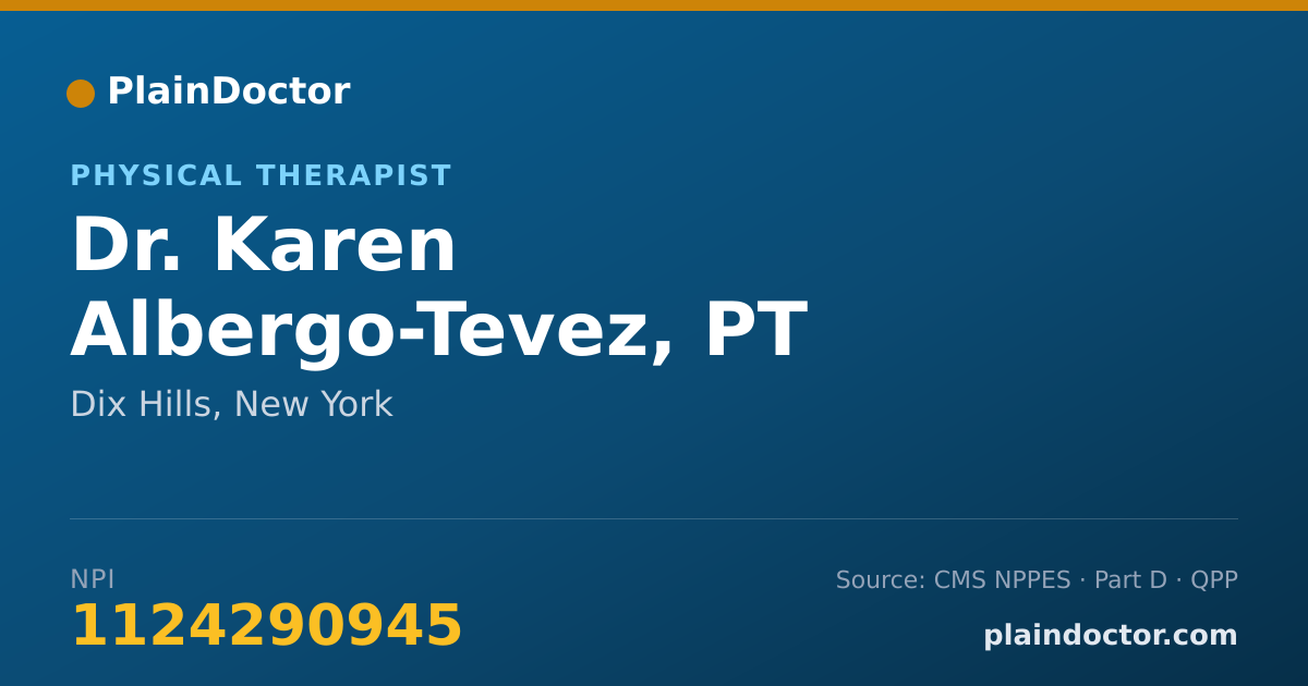 Shareable card for Karen Albergo-Tevez, PT - Physical Therapist, Dix Hills, NY