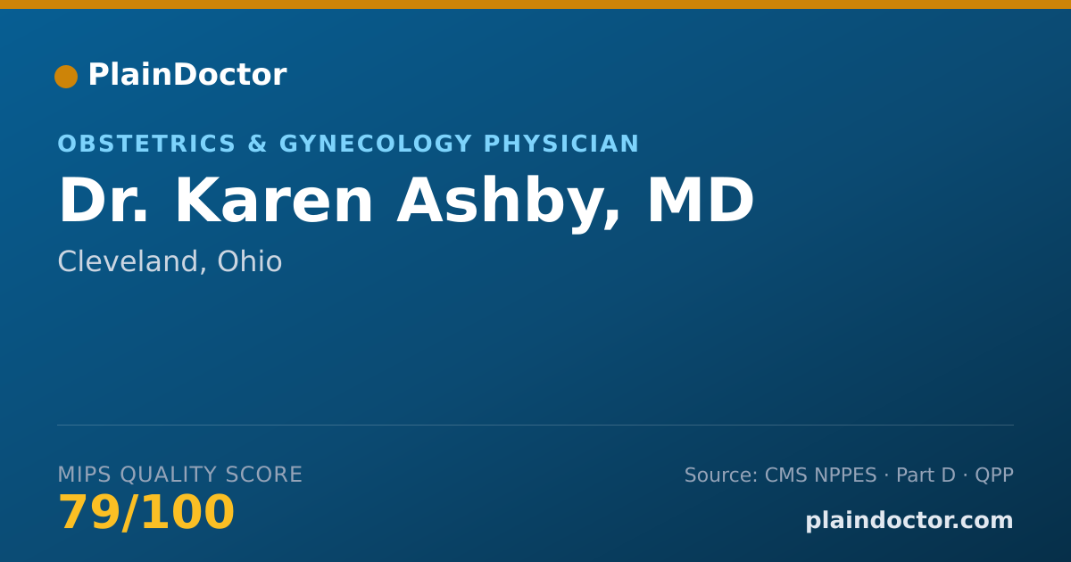 Shareable card for Karen Ashby, MD - Obstetrics & Gynecology Physician, Cleveland, OH