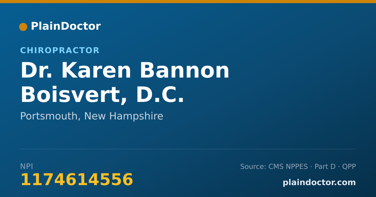 Shareable card for Karen Bannon Boisvert, D.C. - Chiropractor, Portsmouth, NH