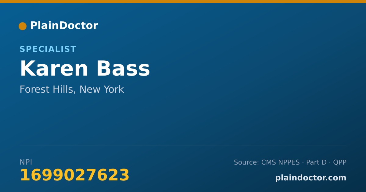 Shareable card for Karen Bass - Specialist, Forest Hills, NY