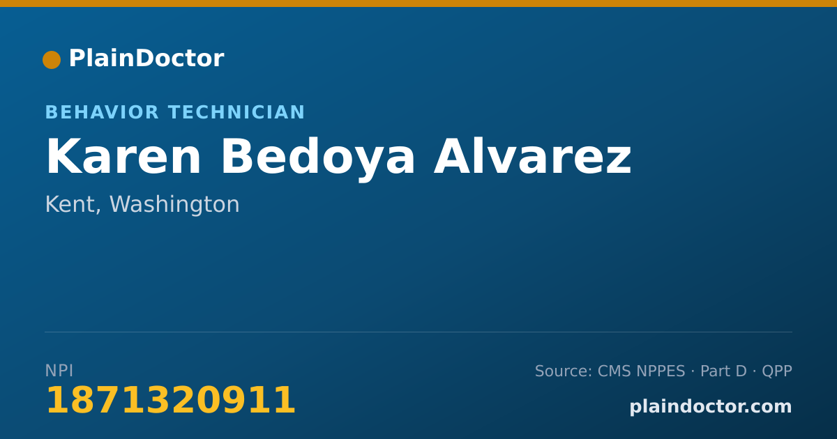 Shareable card for Karen Bedoya Alvarez - Behavior Technician, Kent, WA