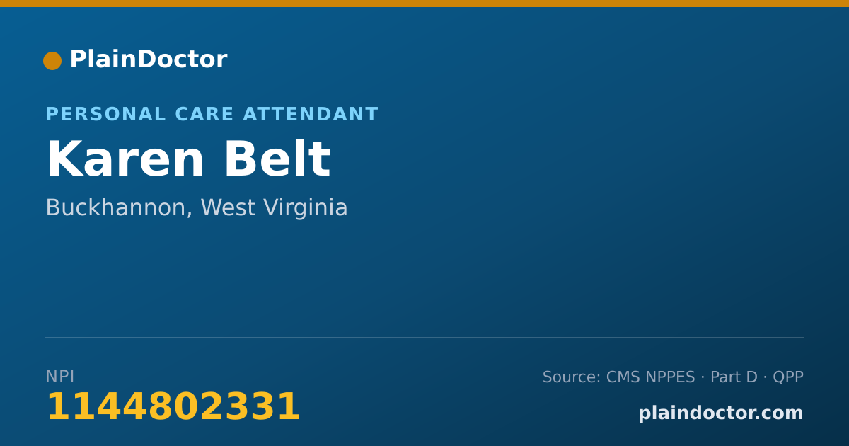 Shareable card for Karen Belt - Personal Care Attendant, Buckhannon, WV