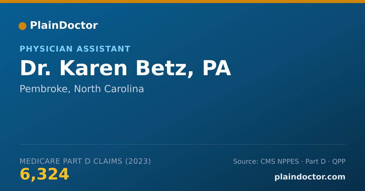 Shareable card for Karen Betz, PA - Physician Assistant, Pembroke, NC
