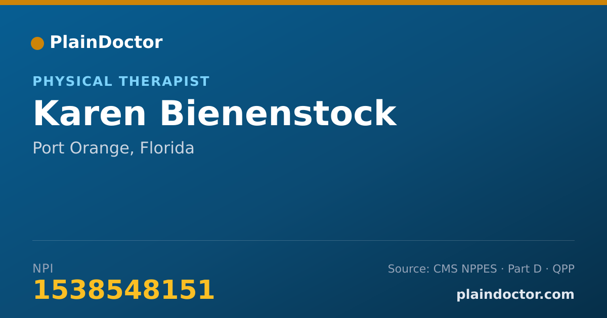 Shareable card for Karen Bienenstock - Physical Therapist, Port Orange, FL