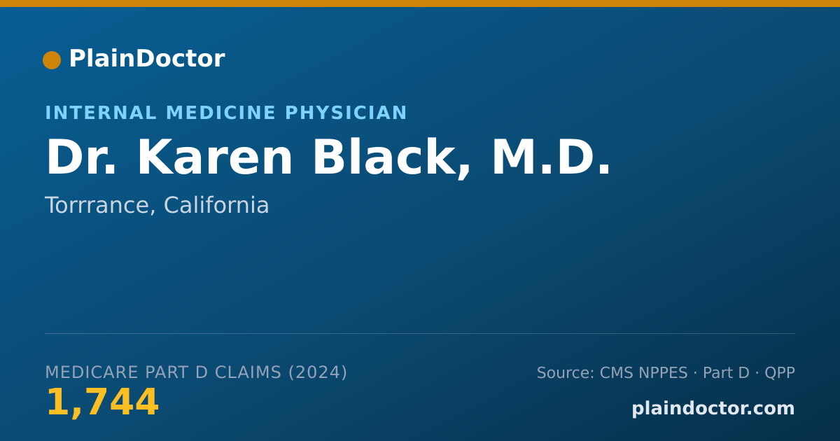 Shareable card for Karen Black, M.D. - Internal Medicine Physician, Torrrance, CA