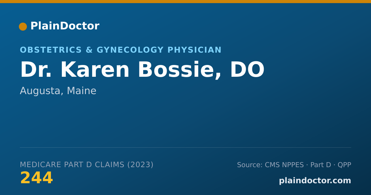 Shareable card for Karen Bossie, DO - Obstetrics & Gynecology Physician, Augusta, ME