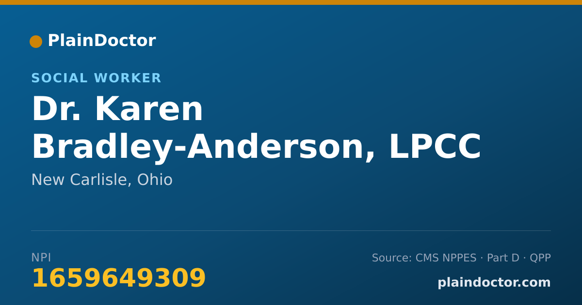 Shareable card for Karen Bradley-Anderson, LPCC - Social Worker, New Carlisle, OH