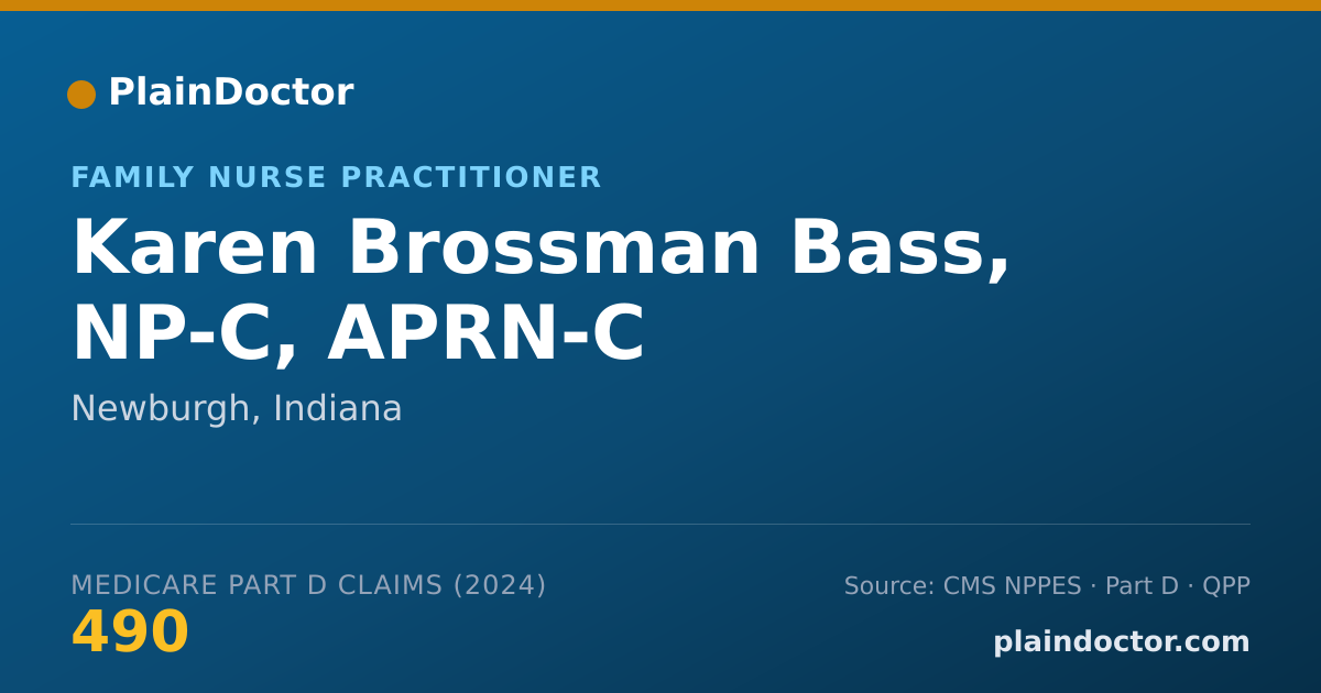 Shareable card for Karen Brossman Bass, NP-C, APRN-C - Family Nurse Practitioner, Newburgh, IN