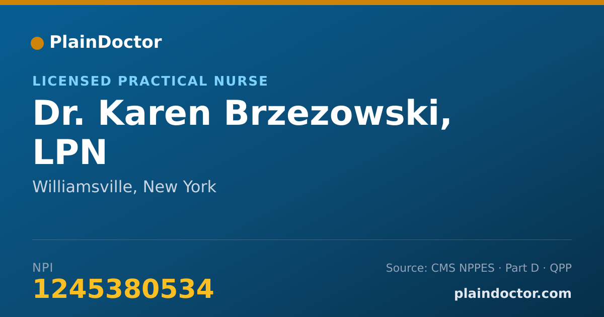 Shareable card for Karen Brzezowski, LPN - Licensed Practical Nurse, Williamsville, NY