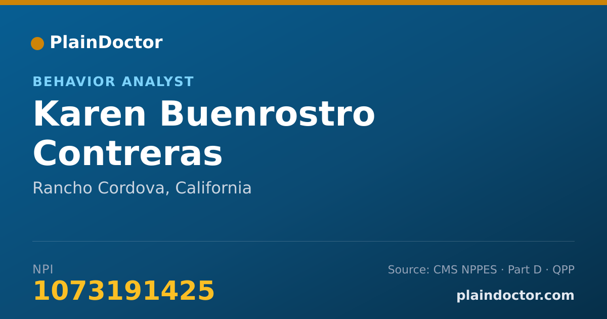 Shareable card for Karen Buenrostro Contreras - Behavior Analyst, Rancho Cordova, CA