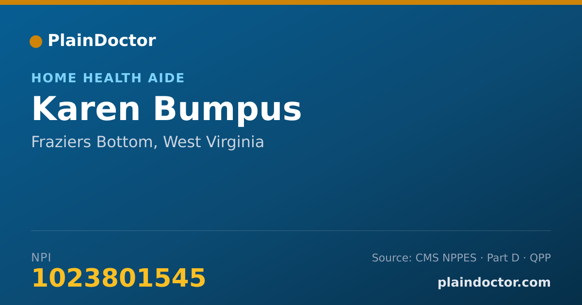 Shareable card for Karen Bumpus - Home Health Aide, Fraziers Bottom, WV