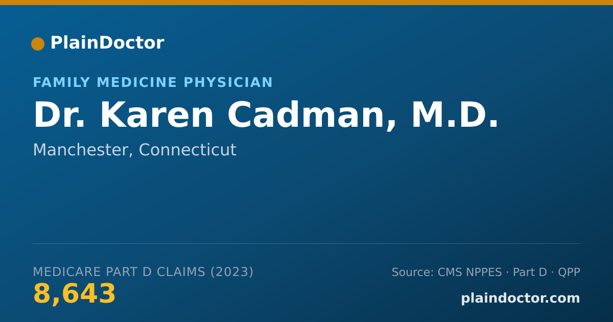 Shareable card for Karen Cadman, M.D. - Family Medicine Physician, Manchester, CT