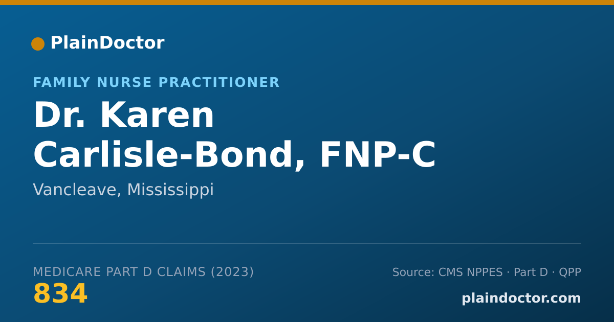 Shareable card for Karen Carlisle-Bond, FNP-C - Family Nurse Practitioner, Vancleave, MS