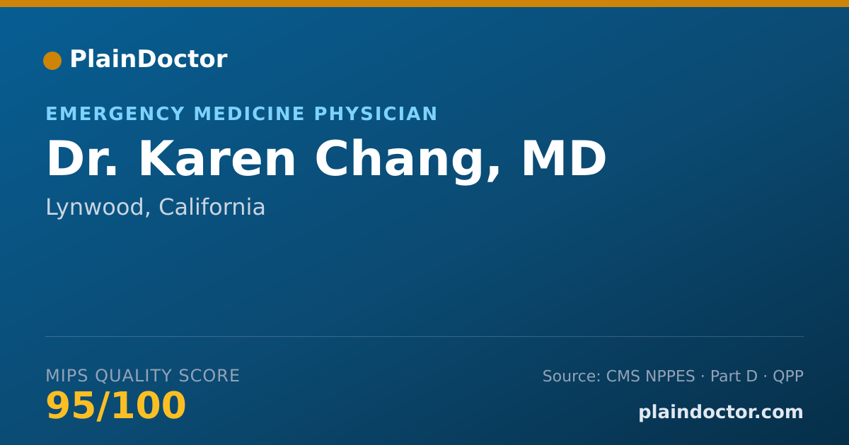 Shareable card for Karen Chang, MD - Emergency Medicine Physician, Lynwood, CA