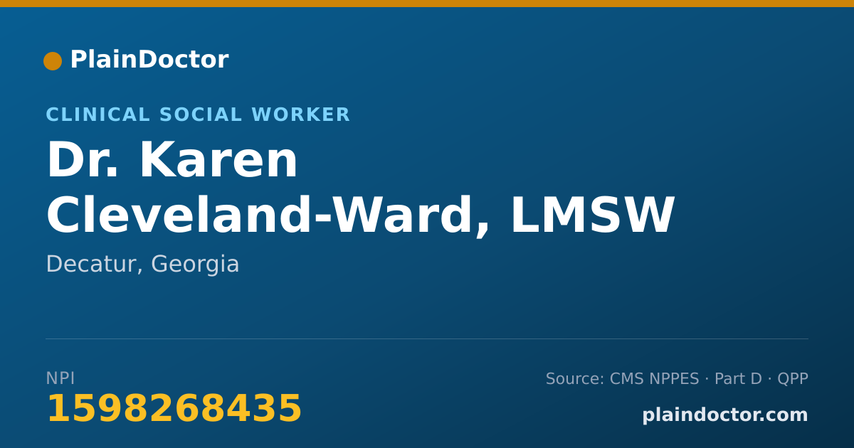 Shareable card for Karen Cleveland-Ward, LMSW - Clinical Social Worker, Decatur, GA