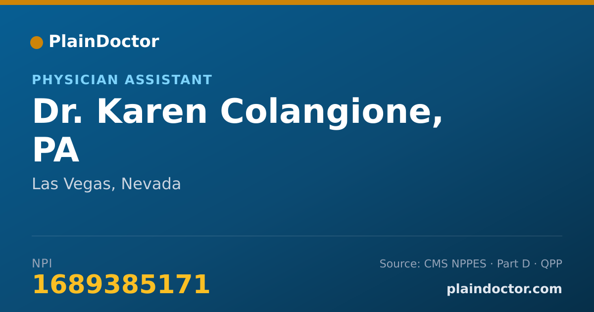 Shareable card for Karen Colangione, PA - Physician Assistant, Las Vegas, NV