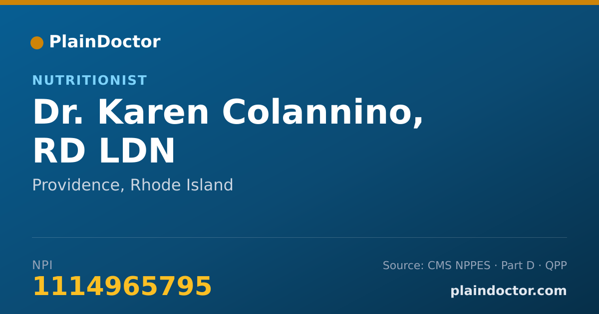 Shareable card for Karen Colannino, RD LDN - Nutritionist, Providence, RI