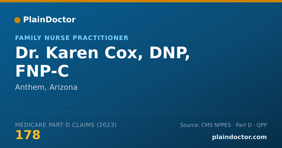 Shareable card for Karen Cox, DNP, FNP-C - Family Nurse Practitioner, Anthem, AZ