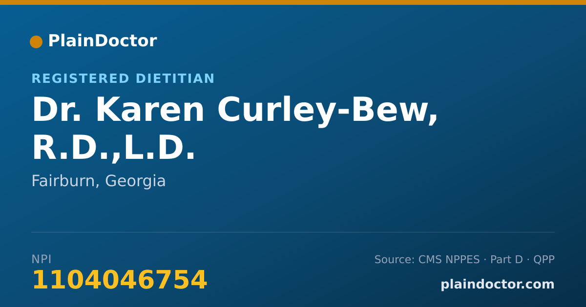 Shareable card for Karen Curley-Bew, R.D.,L.D. - Registered Dietitian, Fairburn, GA