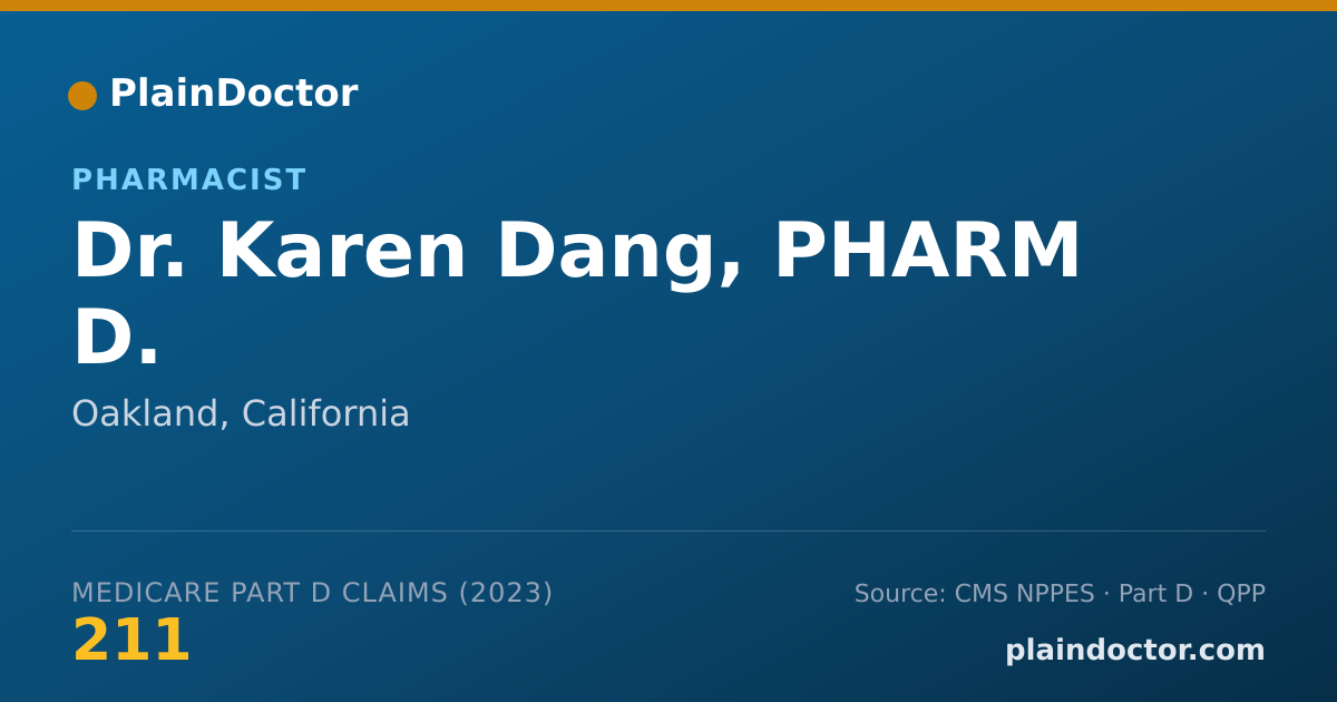 Shareable card for Karen Dang, PHARM D. - Pharmacist, Oakland, CA