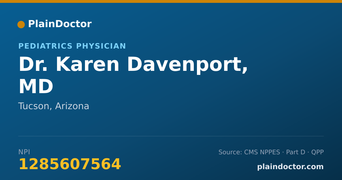 Shareable card for Karen Davenport, MD - Pediatrics Physician, Tucson, AZ
