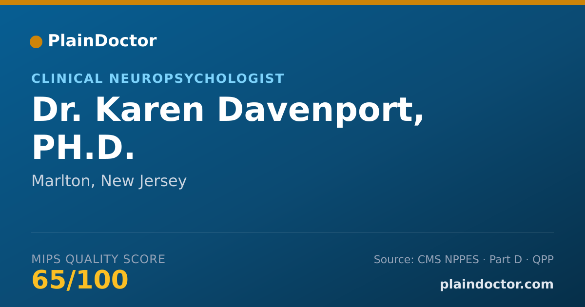 Shareable card for Karen Davenport, PH.D. - Clinical Neuropsychologist, Marlton, NJ