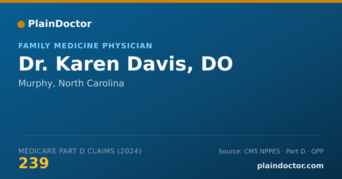 Shareable card for Karen Davis, DO - Family Medicine Physician, Murphy, NC