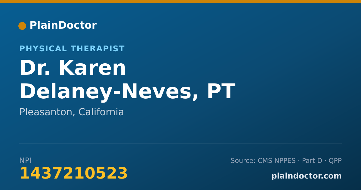 Shareable card for Karen Delaney-Neves, PT - Physical Therapist, Pleasanton, CA