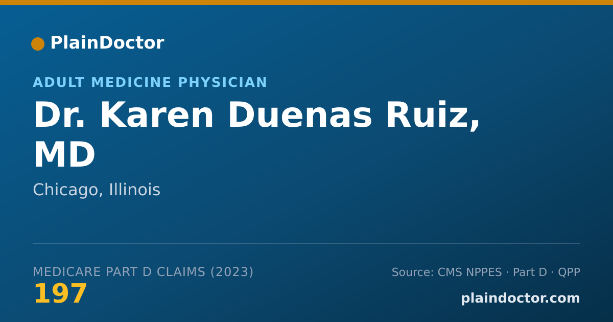 Shareable card for Karen Duenas Ruiz, MD - Adult Medicine Physician, Chicago, IL