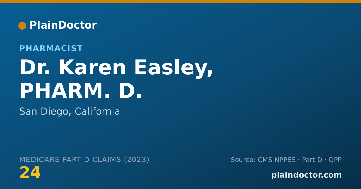 Shareable card for Karen Easley, PHARM. D. - Pharmacist, San Diego, CA