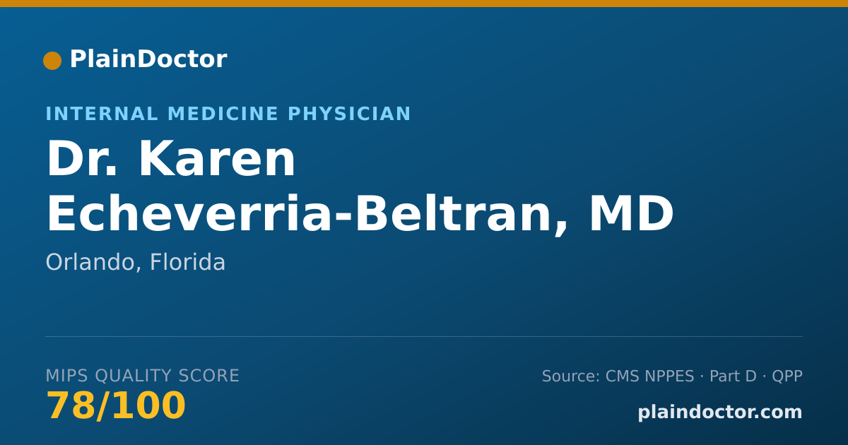 Shareable card for Karen Echeverria-Beltran, MD - Internal Medicine Physician, Orlando, FL