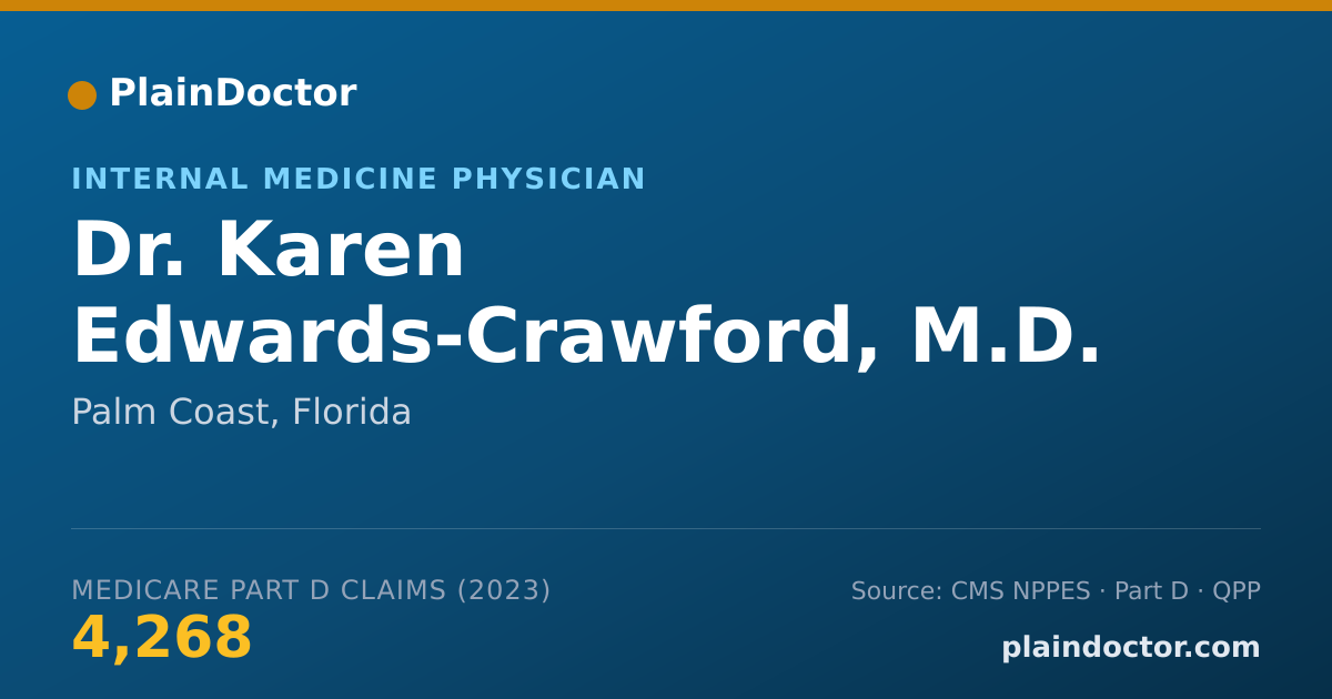 Shareable card for Karen Edwards-Crawford, M.D. - Internal Medicine Physician, Palm Coast, FL