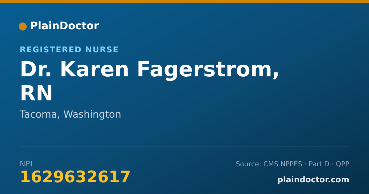 Shareable card for Karen Fagerstrom, RN - Registered Nurse, Tacoma, WA
