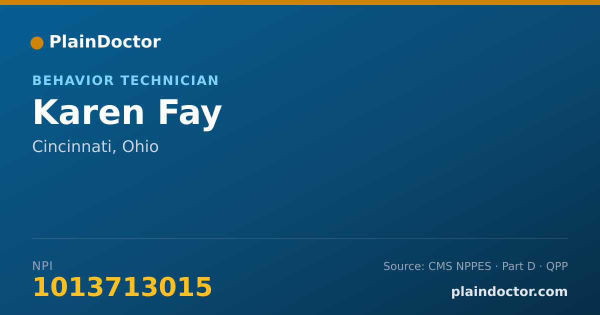 Shareable card for Karen Fay - Behavior Technician, Cincinnati, OH