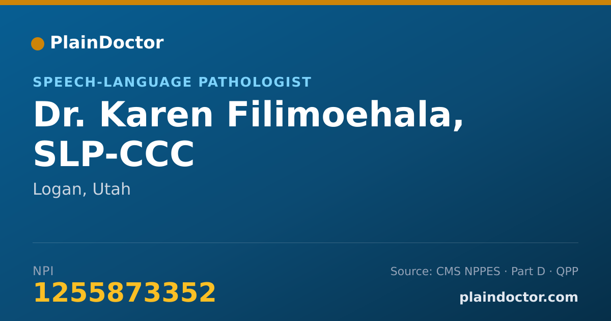 Shareable card for Karen Filimoehala, SLP-CCC - Speech-Language Pathologist, Logan, UT
